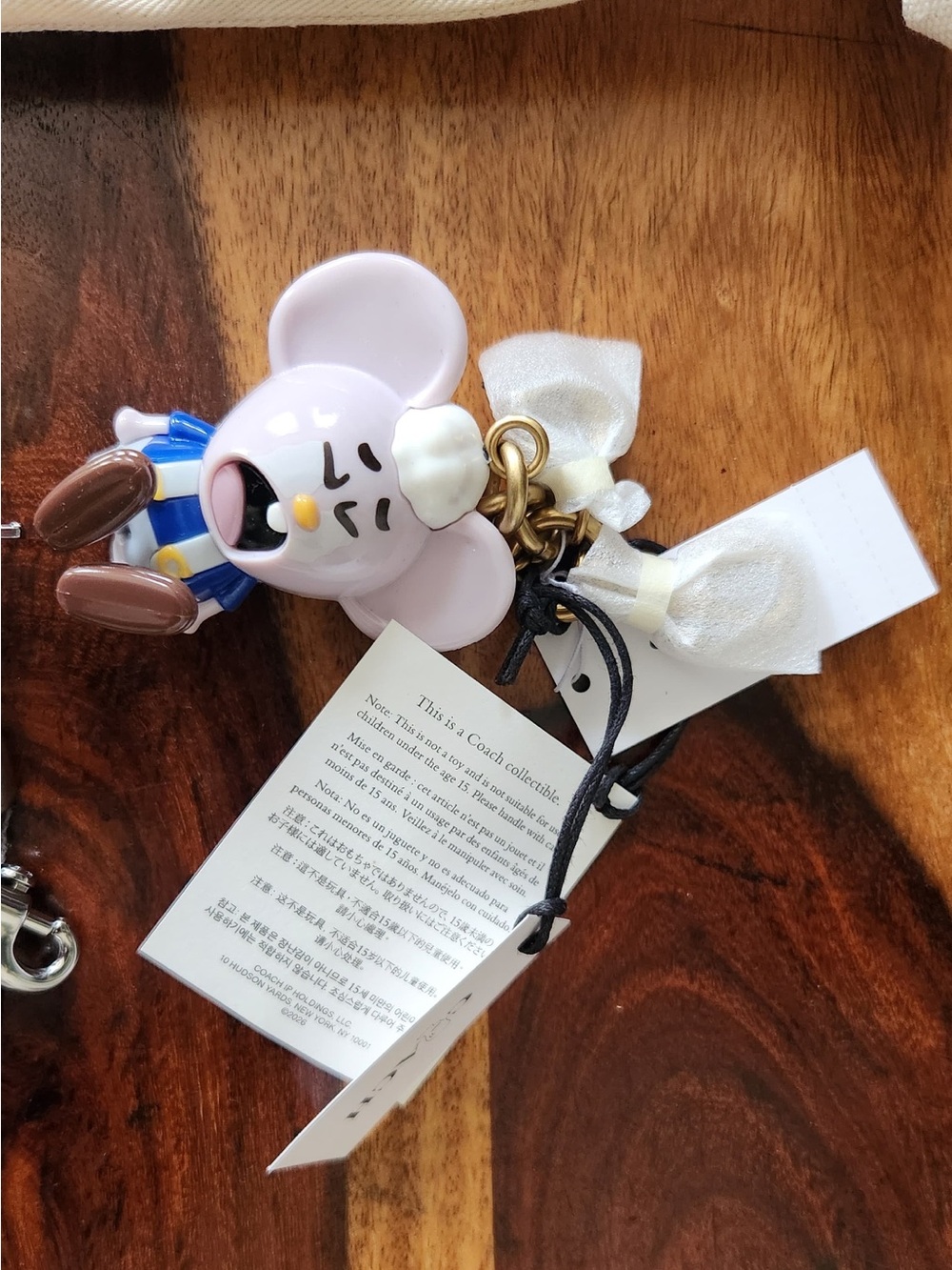 Coach x brain dead Pink Mouse Charm Keychain